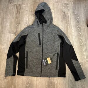 Women's Gray and Black Performance Jacket NWT Landway Soft Shell Full Zip hooded